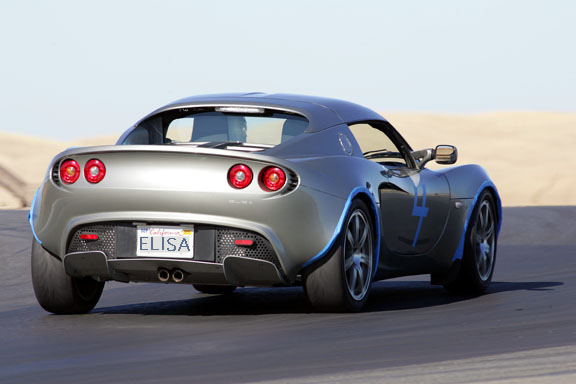 rear of Elise on race track