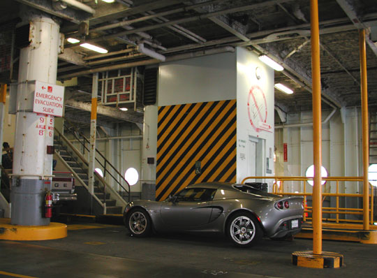 Lotus Elise on ferry