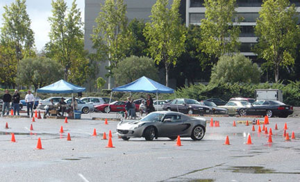 first spin in autocross in the wet with Lotus Elise