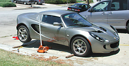 other side raised on Lotus Elise
