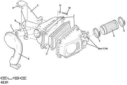 Lotus Elise intake from the parts manual