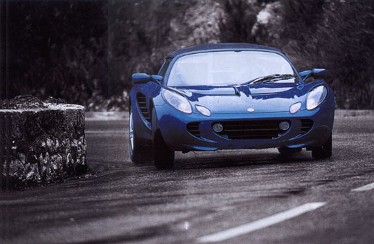 Lotus Elise on mountain road